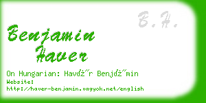 benjamin haver business card